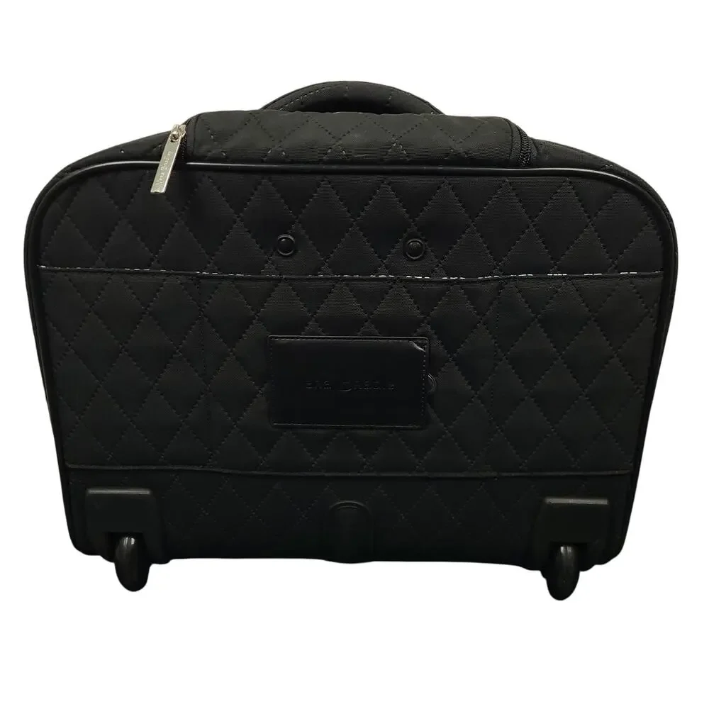 Vera Bradley Quilted Rolling Carry On Travel Bag Luggage Suitcase Black